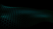 Hexagonal Cell Pattern Science Tech Dark Background
