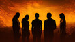 © Adam - Silhouette of Friends in Dark Yellow and Orange