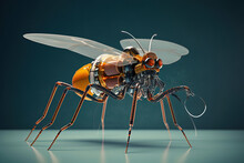 Futuristic Robotic Animal. Wildlife Mechanical Mosquito Insect