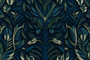ornate damask dark flower ornament. seamless repeat pattern