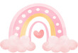 cute  baby shower girl pink rainbow with cloud