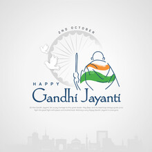 2nd October- Gandhi Jayanti Vector Illustration.