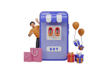 Poster - Online Shopping 3d Illustration