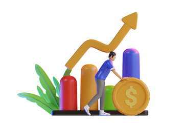 Aufkleber - financial growth 3d illustration