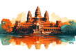  Abstract of Angkor Wat illustration art background