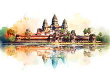  Abstract Of Angkor Wat Illustration Art Background