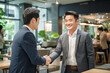 © Take Production - handshake, business, businessman, agreement, cooperation, office, greeting, meeting, success, corporate. when business and business has deal agreement there are use gesture is handshake for accept it.
