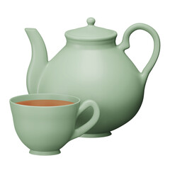 Poster - Hot tea 3d rendering isometric icon.