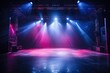 © Garun Studios - celebration, concert, party, stage, club, event, night, festival, nightclub, show. in night club at stage has floor set now for concert festival. above there light and smoke follow to party attendees.
