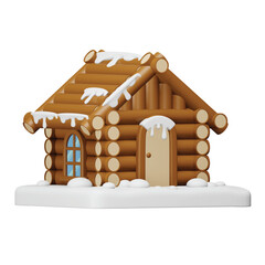 Poster - Snow house 3d rendering isometric icon.