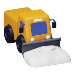 Poster - Snow truck 3d rendering isometric icon.
