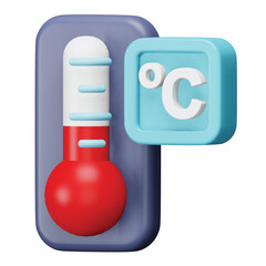 Poster - Temperature 3d rendering isometric icon.
