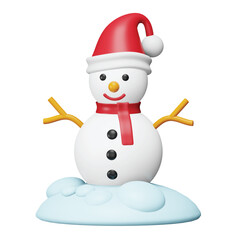 Poster - Snowman 3d rendering isometric icon.
