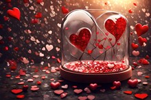 Valentine's Love Under Glass  Suggests A Romantic And Intimate Setting, Possibly A Scenario Where Love And Affection Are Encapsulated In A Special Way.