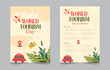 tourism day activity invitation layout template, weekend activities a4 poster or flyer design, vector illustration eps 10