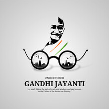 Illustration Of Gandhi Jayanti Concept. Gandhi Jayanti Is Celebrated The Birth Anniversary Of Mahatma Gandhi.