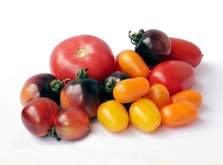 Wall Mural - various multicolor tomatoes for salads close up