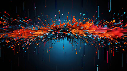 Fototapete - Abstract technology background Big data concept. Generative Ai
