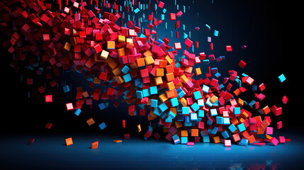 Fototapete - Cyber Monday Confetti, Computer Technology Futuristic Background. Generative Ai