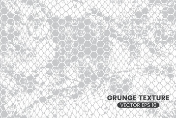 Poster - black and white background grunge hexagon pattern vector Format 