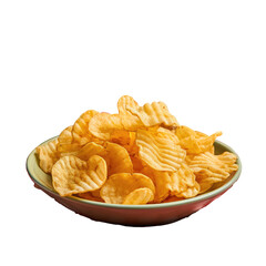 Poster - Cheese flavored potato chips or spiced cassava chips transparent background