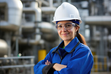 Wall Mural - Oil and Gas Industry Female Worker