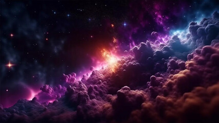 Wall Mural - space galaxy colorful nebula background, universe magic starry sky, gas cloud in deep outer cosmos. 