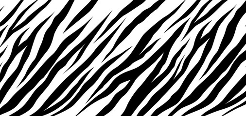 Poster - tiger monochrome seamless pattern. vector animal skin print. fashion stylish organic texture. black 