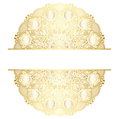 Wall Mural - luxury golden floral mandala ornamental background banner with gold round circle pattern