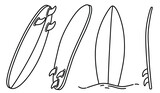 Fototapeta Pokój dzieciecy - Hand drawn doodle of surfboard isolated on white background. vector illustration