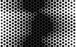 metal mesh background. Halftone hexagon honeycomb 