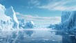 icy arctic glacier, north pole/south pole