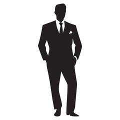 Fototapete - businessman black web icon. vector illustration