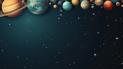 Wall Mural - Solor system background. illustration background. Generative AI