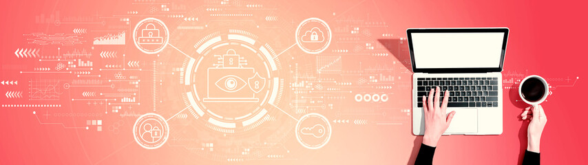 Poster - Data Privacy concept with person using a laptop computer
