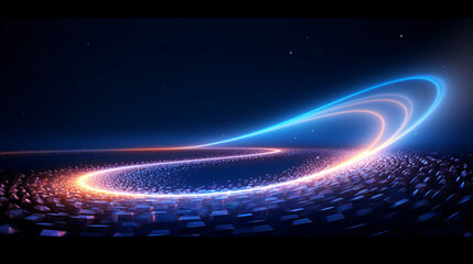  3D particle sphere and ray Internet technology big data background