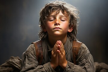 little boy praying