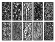 © artOselect - Group of 10 nature themed pattern rectangle panels for CNC and laser cut screens.