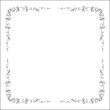 Black and white vegetal ornamental frame with wild flowers, decorative border, corners for greeting cards, banners, business cards, invitations, menus. Isolated vector illustration.	