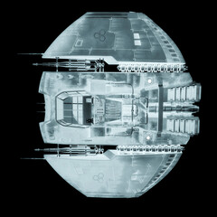 Wall Mural - alien spaceship drone top view