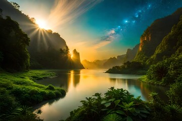 Canvas Print - lake in mountains