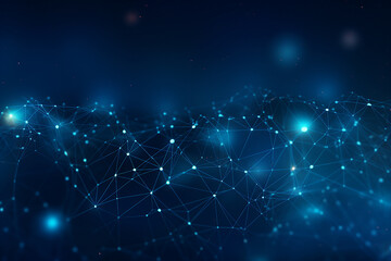 Poster - generative ai collage image picture of connected lines on cosmic background data network concept