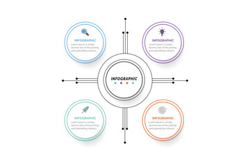 Poster - business data visualization. process chart. abstract elements of graph, diagram with 4 steps, option