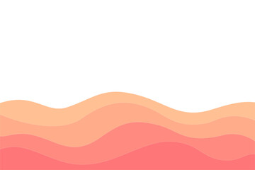 Wall Mural - pastel orange wave water wavy element vector transparent background. abstract flow wavy liquid shape