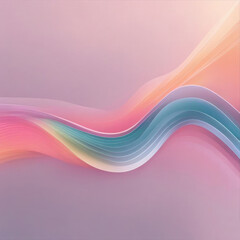 Poster - Vibrant pastel colored abstract smooth and sot wavy curvy lines background, banner design.