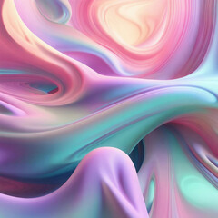Poster - Vibrant pastel colored abstract smooth and sot wavy curvy lines background, banner design.