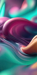 Poster - Vibrant pastel colored abstract smooth and sot wavy curvy lines background, banner design.