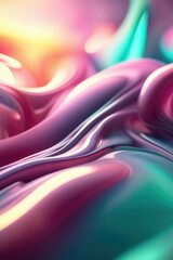 Poster - Vibrant pastel colored abstract smooth and sot wavy curvy lines background, banner design.