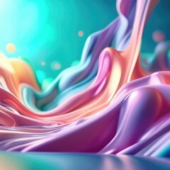 Poster - Vibrant pastel colored abstract smooth and sot wavy curvy lines background, banner design.