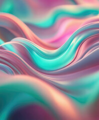 Poster - Vibrant pastel colored abstract smooth and sot wavy curvy lines background, banner design.